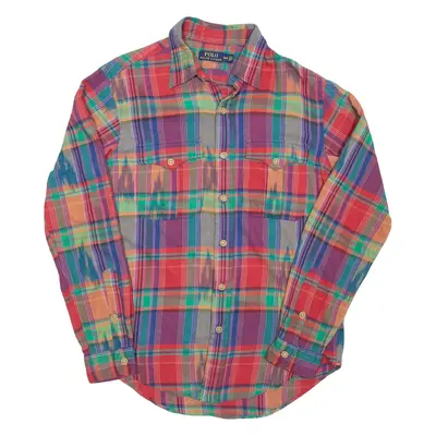 POLO RALPH LAUREN Mens Shirt Red Check Long Sleeve M