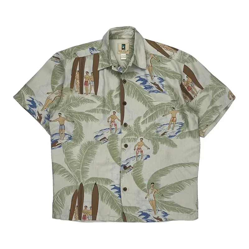 Kahala Hawaiian Shirt - Large Multicoloured Silk