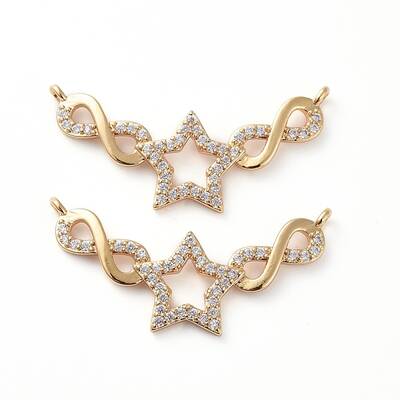 Brass Micro Pave Clear Cubic Zirconia Pendants