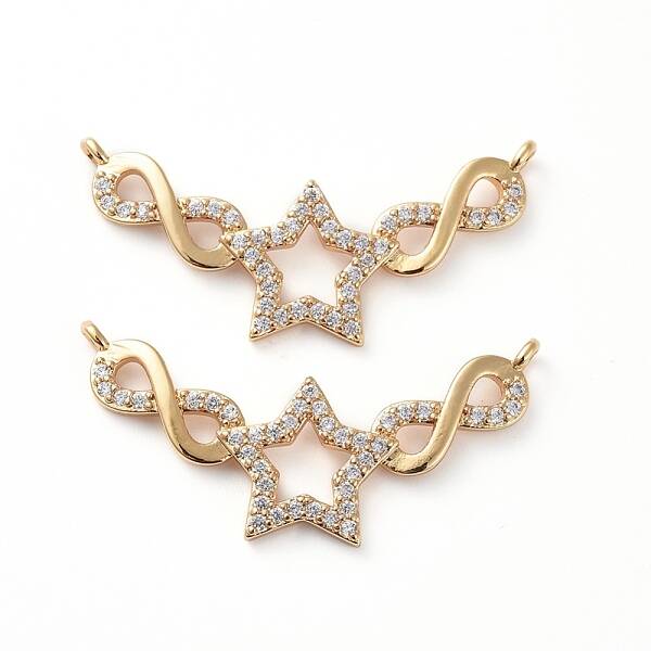 Brass Micro Pave Clear Cubic Zirconia Pendants