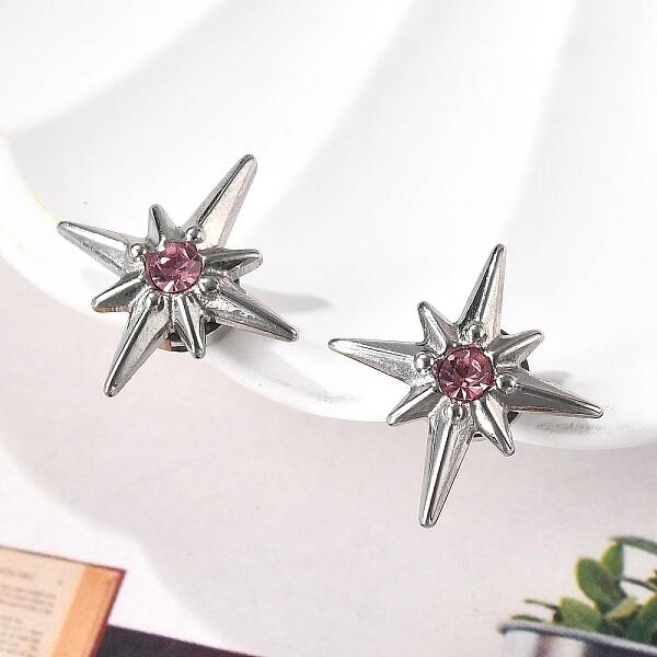 Rhinestone Star Clip-on Earrings