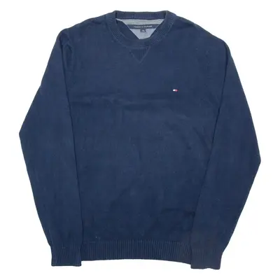 TOMMY HILFIGER Mens Jumper Blue Tight Knit XL