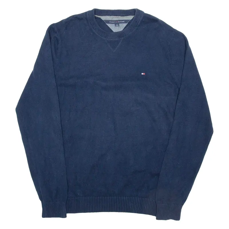 TOMMY HILFIGER Mens Jumper Blue Tight Knit XL