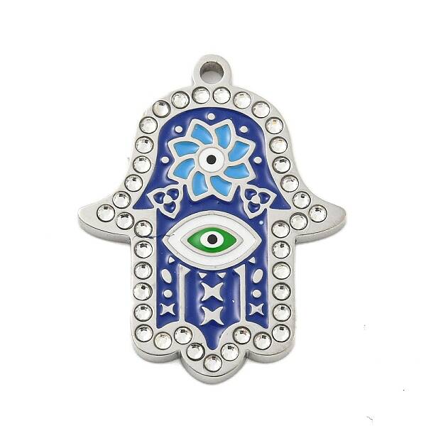 304 Stainless Steel Rhinestone Pendants