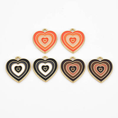 Rack Plating Light Gold Alloy Enamel Pendants
