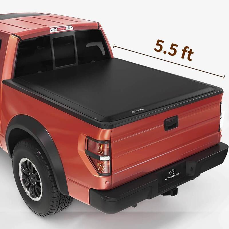 YITAMOTOR® 2009-2014 Ford F-150 (Excl. Raptor Series), Styleside 5.5 ft Bed Soft Roll Up Truck Bed Tonneau Cover