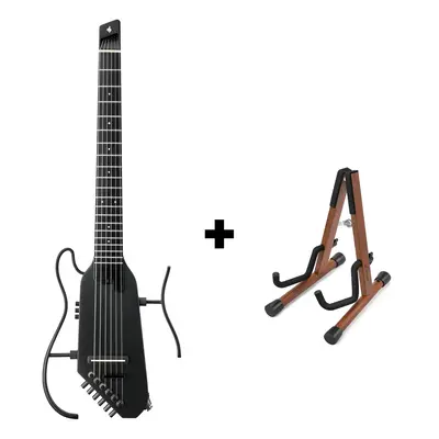Donner HUSH C Nylon Acoustic-Electric Guitar - Black / Guitar+Stand