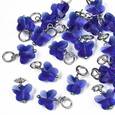 Faceted Transparent Glass Charms