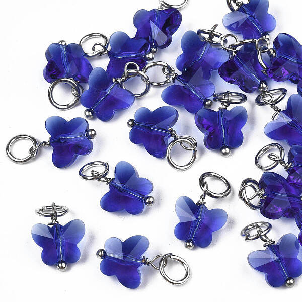 Faceted Transparent Glass Charms