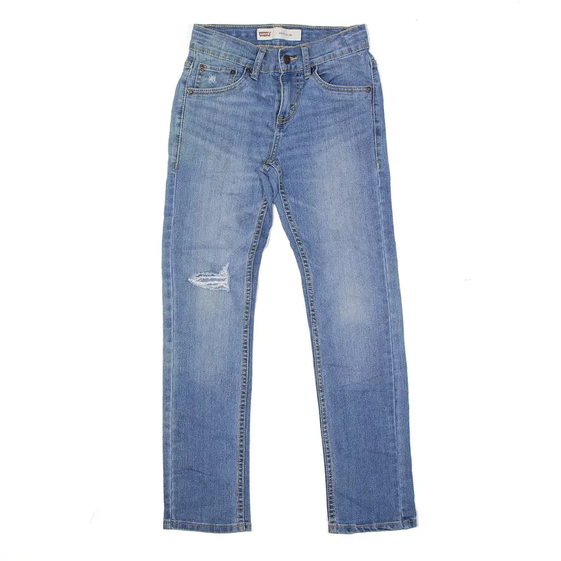 LEVI'S 511 Jeans Distressed Blue Denim Slim Straight Boys W24 L26