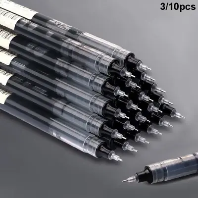 0.5mm Black Ink Gel Pen, Quick Dry Gel Pen, Straight Liquid Neutral Pen, Students Writing Stationery for School Office, Exam ...