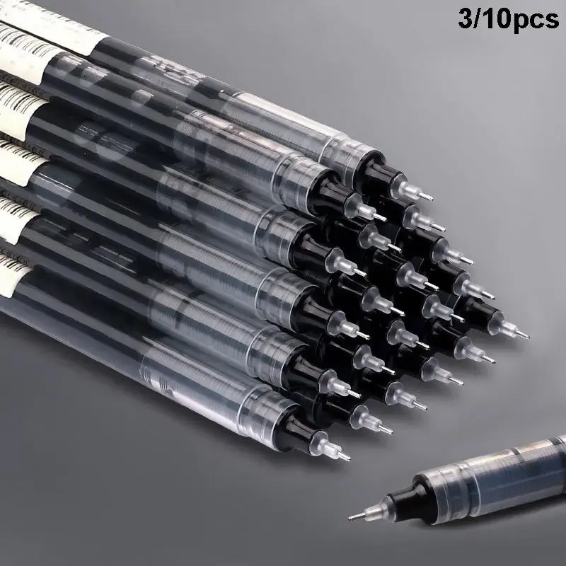 0.5mm Black Ink Gel Pen, Quick Dry Gel Pen, Straight Liquid Neutral Pen, Students Writing Stationery for School Office, Exam ...
