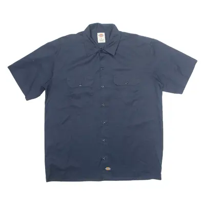 DICKIES Mens Worker Shirt Blue L