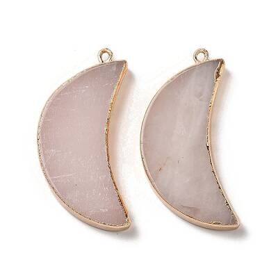Electroplate Natural Rose Quartz Pendants