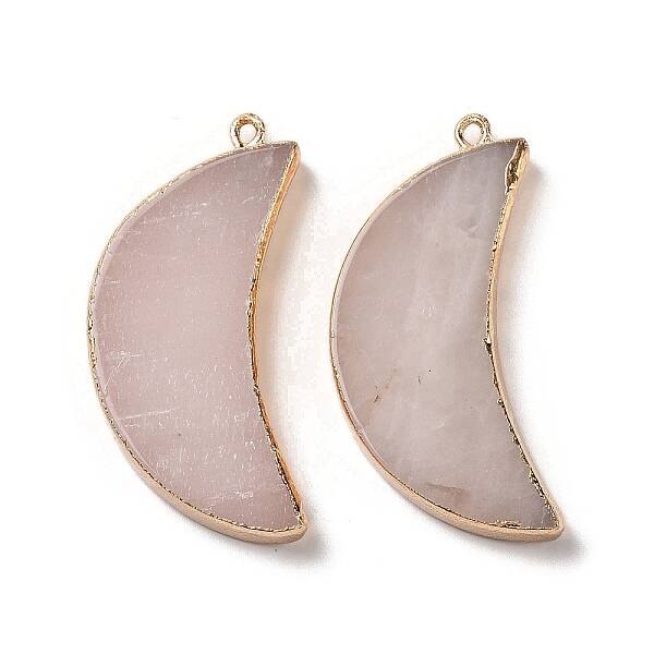 Electroplate Natural Rose Quartz Pendants