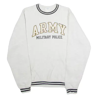 CHAMPION REVERSE WEAVE Army Military Police Mens Sweatshirt Grey Crew Neck USA S