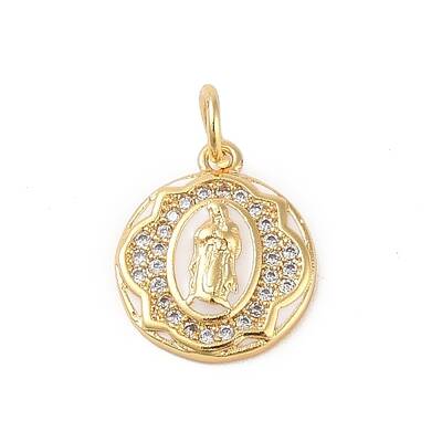 Brass Micro Pave Clear Cubic Zirconia Pendants