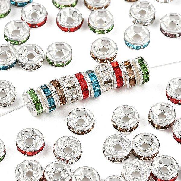 Brass Grade A Rhinestone Spacer Beads