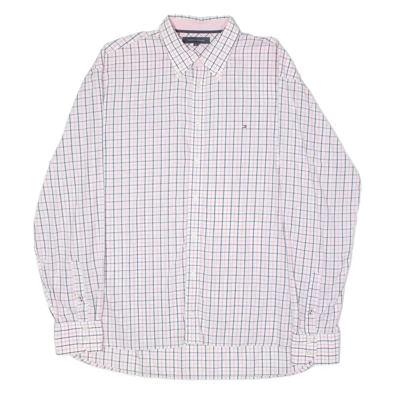 TOMMY HILFIGER Mens Shirt Pink Check Long Sleeve XL