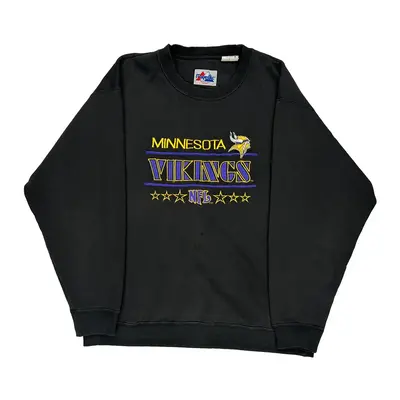 Minnesota Vikings Majestic Graphic Sweatshirt - 2XL Black Cotton Blend