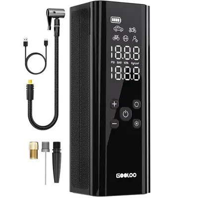 GOOLOO GT150 Portable air compressor-150PSI High-Pressure,Led Screen, Car accessories for Vehicle,Motorcycles,Bicycles,Balls,...
