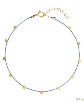 Hilo Anklet | Metal Color: Gold | Color: Blue