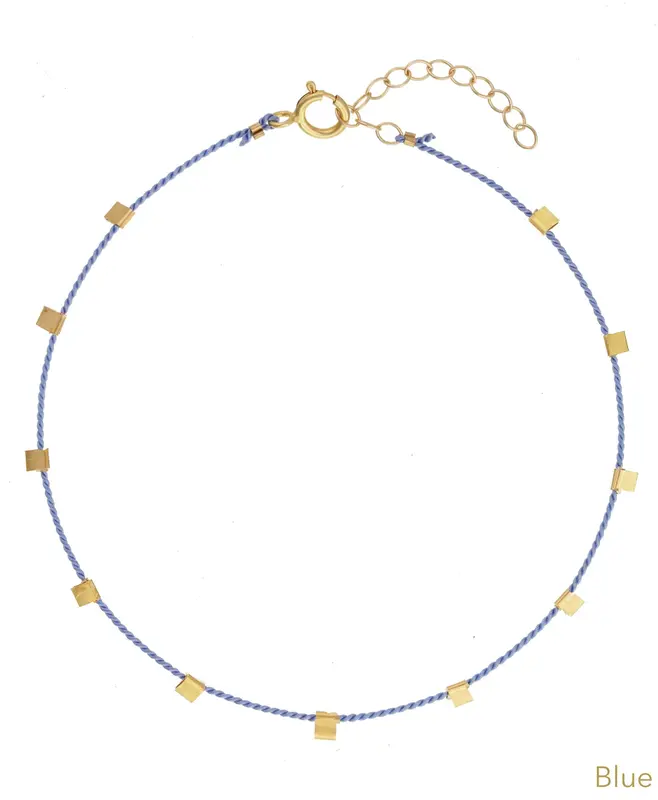 Hilo Anklet | Metal Color: Gold | Color: Blue