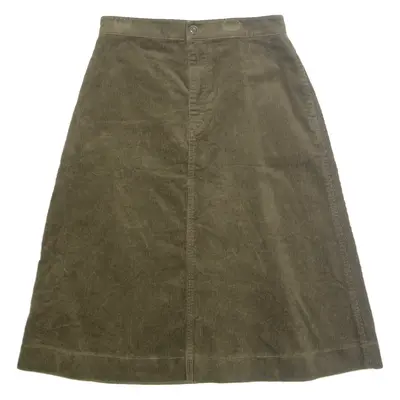 UNIQLO Womens A-Line Skirt Green Midi Corduroy M