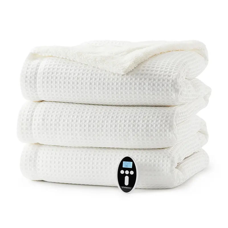 Garvee Heated Blanket Throw King, Waffle Electric Blanket with Wireless LCD Controller, Machine Washable, Fast Heating, 6 Hea...