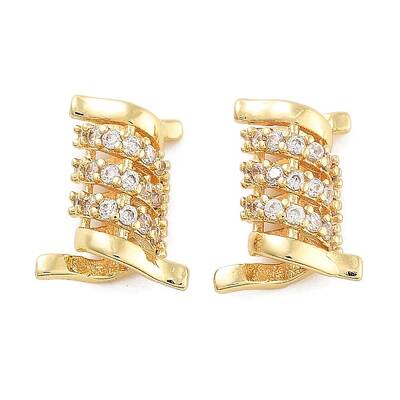 Rack Plating Brass Micro Pave Cubic Zirconia Beads