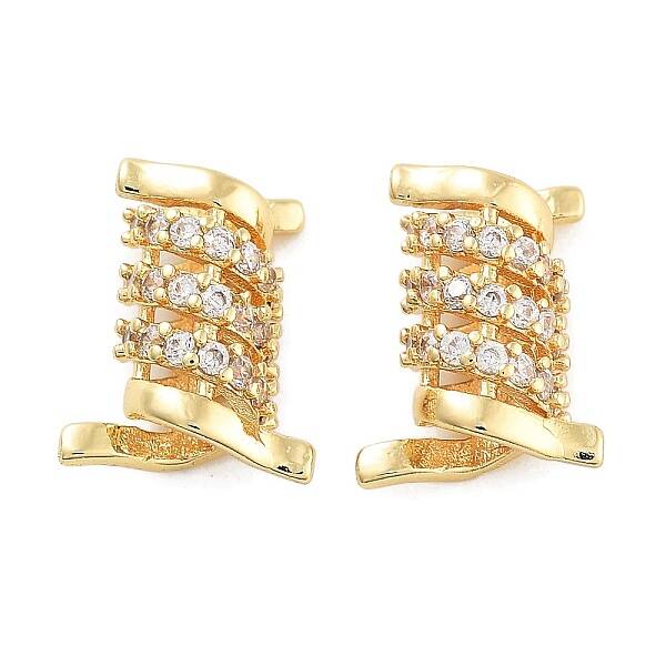 Rack Plating Brass Micro Pave Cubic Zirconia Beads