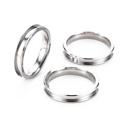 304 Stainless Steel Grooved Finger Ring Settings