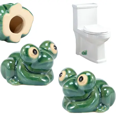 2 Counts Toilet Bolt Covers Ceramic Toilet Bolt Caps Cute Funny Frog Toilet Bolt Covers Toilet Bolt Decorative Caps Easy inst...