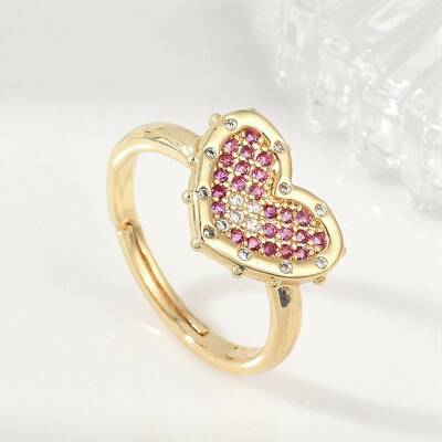 Adjustable Brass Micro Pave Cubic Zirconia Rings