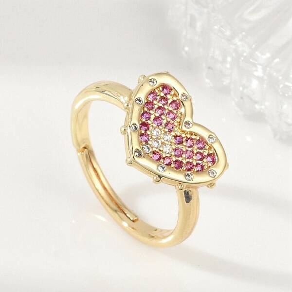 Adjustable Brass Micro Pave Cubic Zirconia Rings