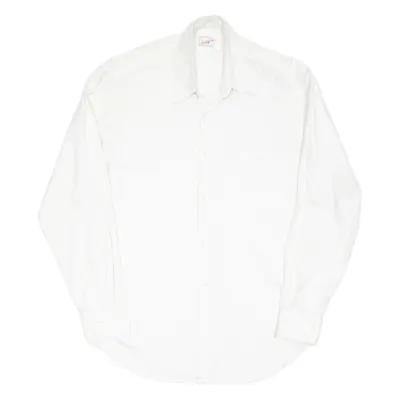 Mens Plain Shirt White Long Sleeve M