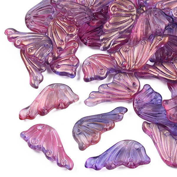 Transparent Spray Painted Glass Pendants