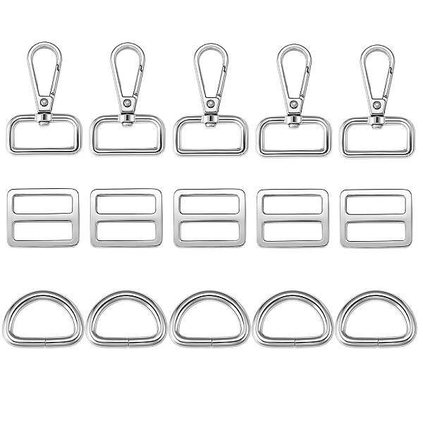 15Pcs 3 Style Iron D Rings