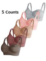 Maternity Solid Color Nursing Bra, Comfortable Breathable Adjustable Hook & Eye Closure Nursing Bra, Maternity Underwear for ...