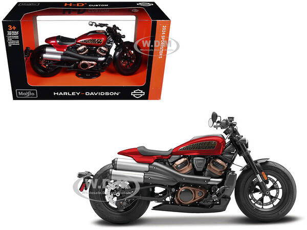 2024 Harley Davidson Sportster S Motorcycle Red Metallic and Black H-D Custom Series 1/12 Diecast Model by Maisto