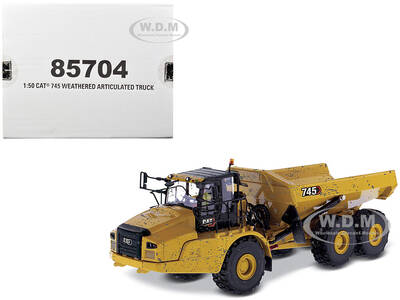 CAT Caterpillar 745 Articulated Truck with Operator (Dirty Version) Weathered Series 1/50 Diecast Model by Diecast Masters