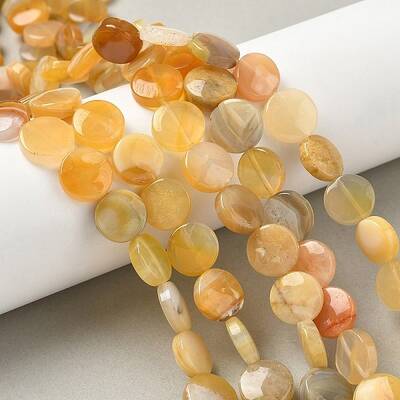 Natural Yellow Botswana Agate Beads Strands