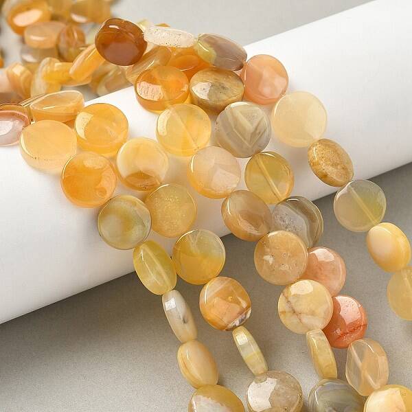 Natural Yellow Botswana Agate Beads Strands