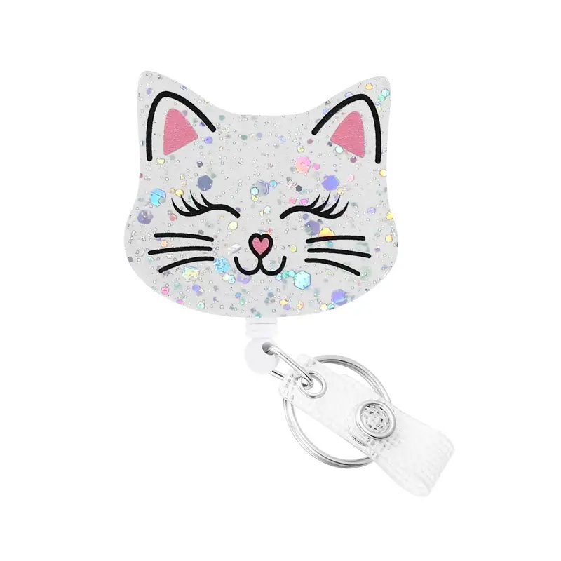 Animal Design Badge Holder, 1 Count Cute Retractable Badge Reel, Creative ID Badge Holder with Clip for Nurse Doctor Student ...
