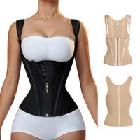 SHAPEASY Women's Solid Zipper Waist Corset, Comfort Closure Fajas Colombianas Shapewear Vest, Women Tummy Flattering Outfits ...