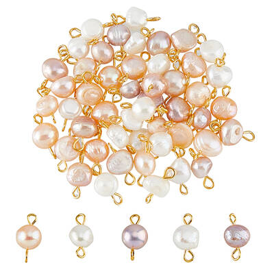 Natural Cultured Freshwater Pearl Connector Charms