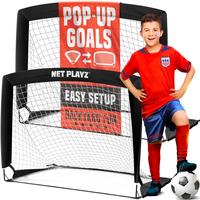 NET PLAYZ Set of 2 4ftx3ft Easy Fold-Up Portable Training Soccer Goal, Portable Pop-Up Soccer Net, Soccer Goals for Backyard