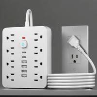 14-in-1 Power Strip with Switch, 1 Count Multifunctional Power Strip with 8 Ac Outlets & 4 Usb-a Ports & 2 Usb-c Ports, for O...