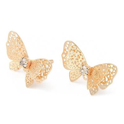 Brass with Glass Stud Earring Findings
