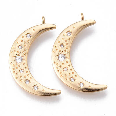 Brass Micro Pave Clear Cubic Zirconia Pendants